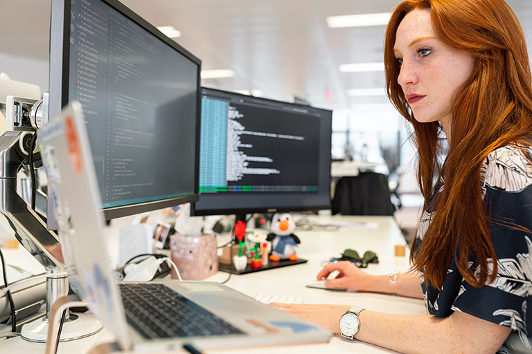 girl with computer